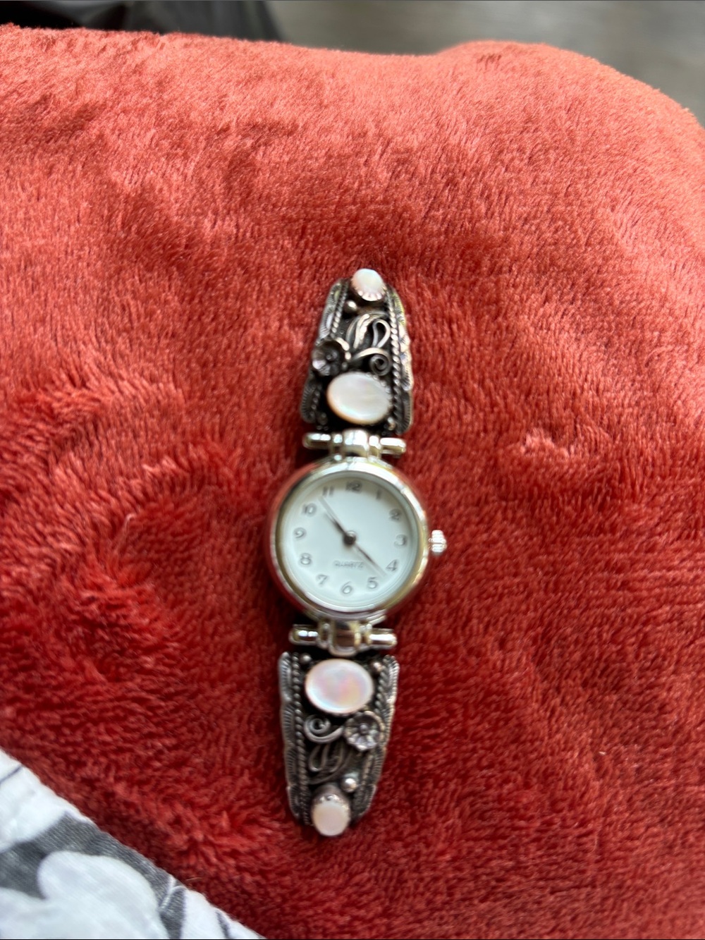 Sterling-Silver Mother of Pearl Accent Women's Watch - White Dial